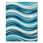 Coastal Blue Wavy Stripe Rug