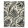 Bold Black Botanical Floral Swirls Rug
