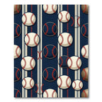 Classic Navy Baseball Stripe Rug