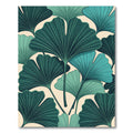 Teal Ginkgo Leaf Arrangement Rug
