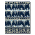 Navy Winter Icicle Snowflake Stripe Rug