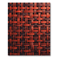 Woven Red Brown Basketweave Texture Rug