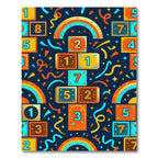 Playful Colorful Number Hopscotch Graphic Rug