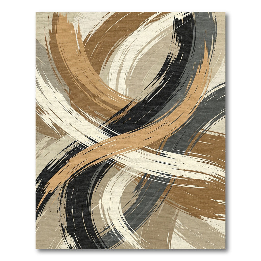 Earthy Tones Abstract Brushstroke Rug