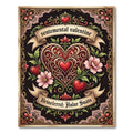 Ornate Red Hearts Pink Flowers Lace Rug