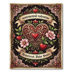Ornate Red Hearts Pink Flowers Lace Rug