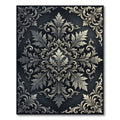 Ornate Silver Acanthus Leaf Medallion Rug