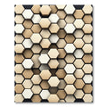 Neutral Beige Geometric Hexagon Mosaic Rug