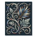Earthy Navy Antiqued Acanthus Foliage Rug