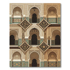 Ornate Geometric Arches Beige Medallion Rug