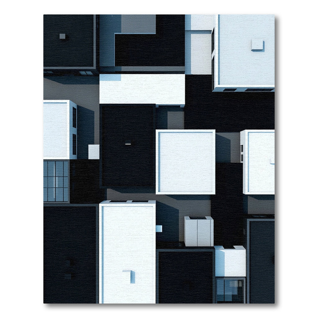 Monochromatic Abstract Geometric Blocks Rug