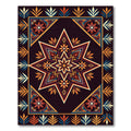 Midnight Orange Star Floral Medallion Rug