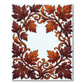 Ornate Autumn Leaf Border Scrolling Vines Rug