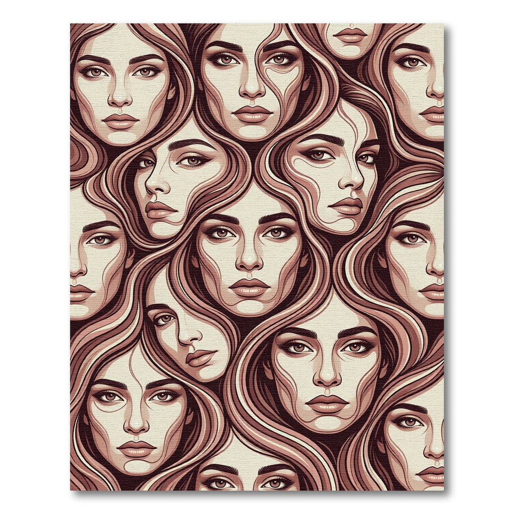 Vibrant Sepia Portrait Mosaic Rug