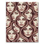 Vibrant Sepia Portrait Mosaic Rug