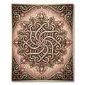 Rose Pink Floral Scrollwork Medallion Rug