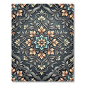 Elegant Teal and Peach Botanical Medallion Rug
