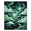 Ethereal Green Celestial Nebula Galaxy Swirl Rug