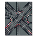 Modern Gray Racetrack Abstract Intersection Rug