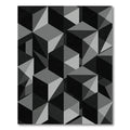 Monochromatic Geometric Cube Illusion Rug