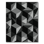 Monochromatic Geometric Cube Illusion Rug