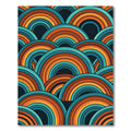Retro Mid Century Teal Orange Arch Rug