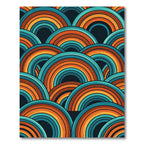 Retro Mid Century Teal Orange Arch Rug