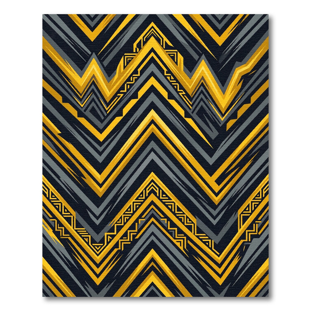 Bold Yellow Geometric Zigzag Rug