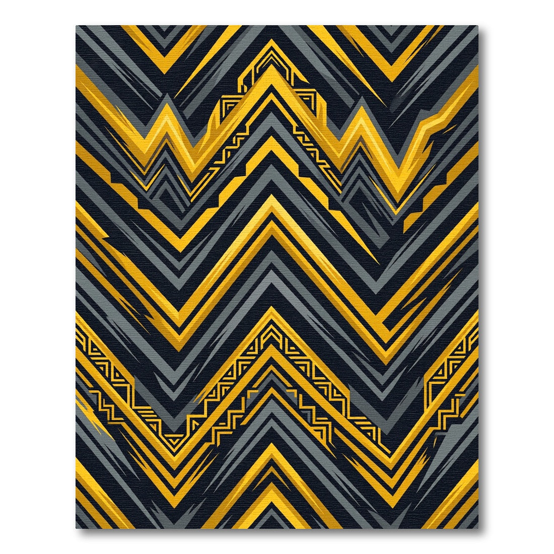 Bold Yellow Geometric Zigzag Rug