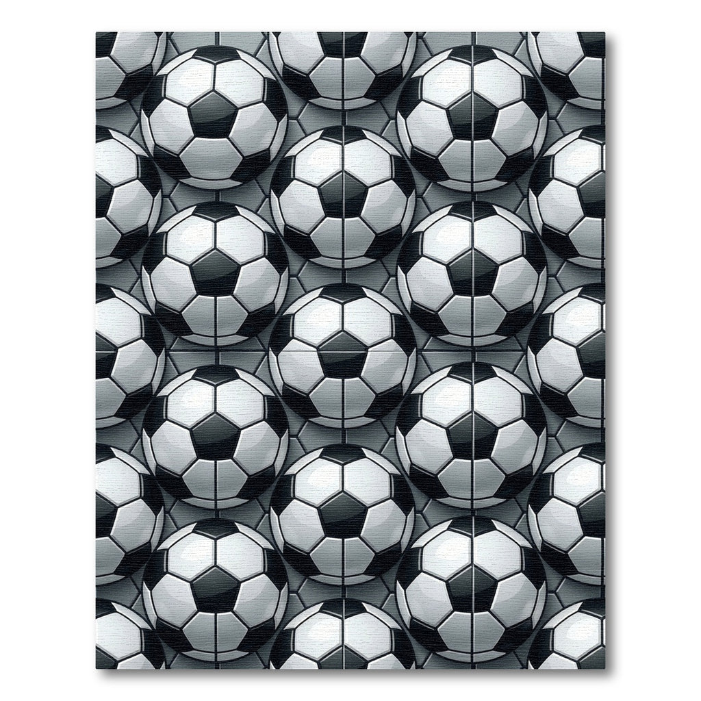 Monochrome Soccer Ball Hexagon Mosaic Rug
