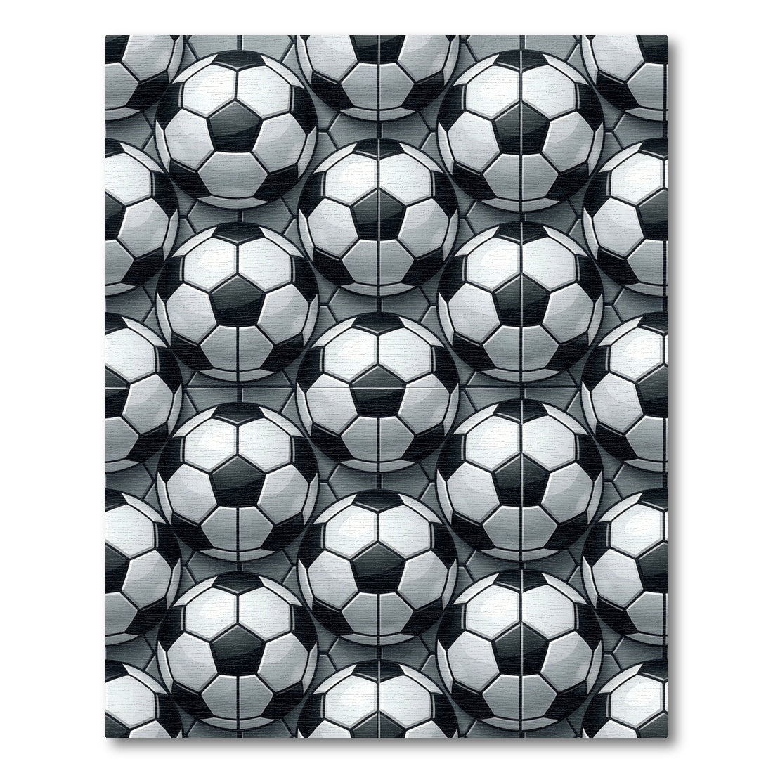 Monochrome Soccer Ball Hexagon Mosaic Rug