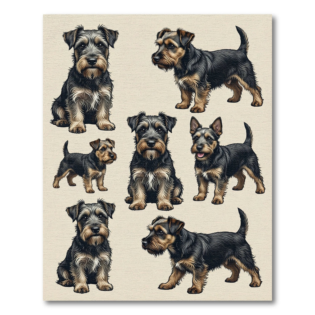 Charming Black and Tan Terrier Illustration Rug