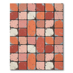 Terracotta Rusted Tile Grid Accent Rug