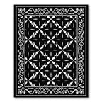 White Graphic Starburst Border Rug