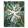 Deep Green Tropical Foliage Botanical Rug