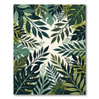 Deep Green Tropical Foliage Botanical Rug