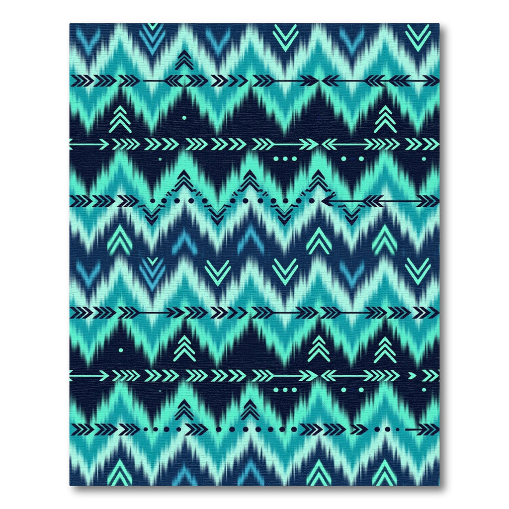 Teal Blue Tribal Arrow Chevron Rug