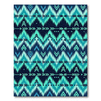Teal Blue Tribal Arrow Chevron Rug