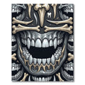 Dark Gothic Bone Fang Skull Illustration Rug