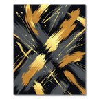Bold Gold Brushstroke Abstract Rug