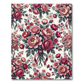 Romantic Pink Rose Peony Bouquet Rug