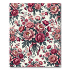 Romantic Pink Rose Peony Bouquet Rug