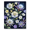 Luminous Celestial Floral Midnight Garden Rug