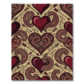 Ornate Crimson Heart Paisley Arrow Rug