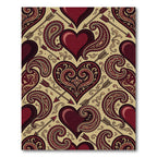 Ornate Crimson Heart Paisley Arrow Rug