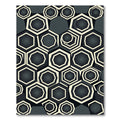 Monochromatic Geometric Hexagon Modern Art Rug