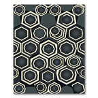 Monochromatic Geometric Hexagon Modern Art Rug
