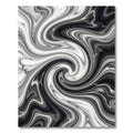 Modern Monochrome Abstract Marble Swirl Rug