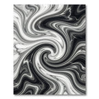 Modern Monochrome Abstract Marble Swirl Rug