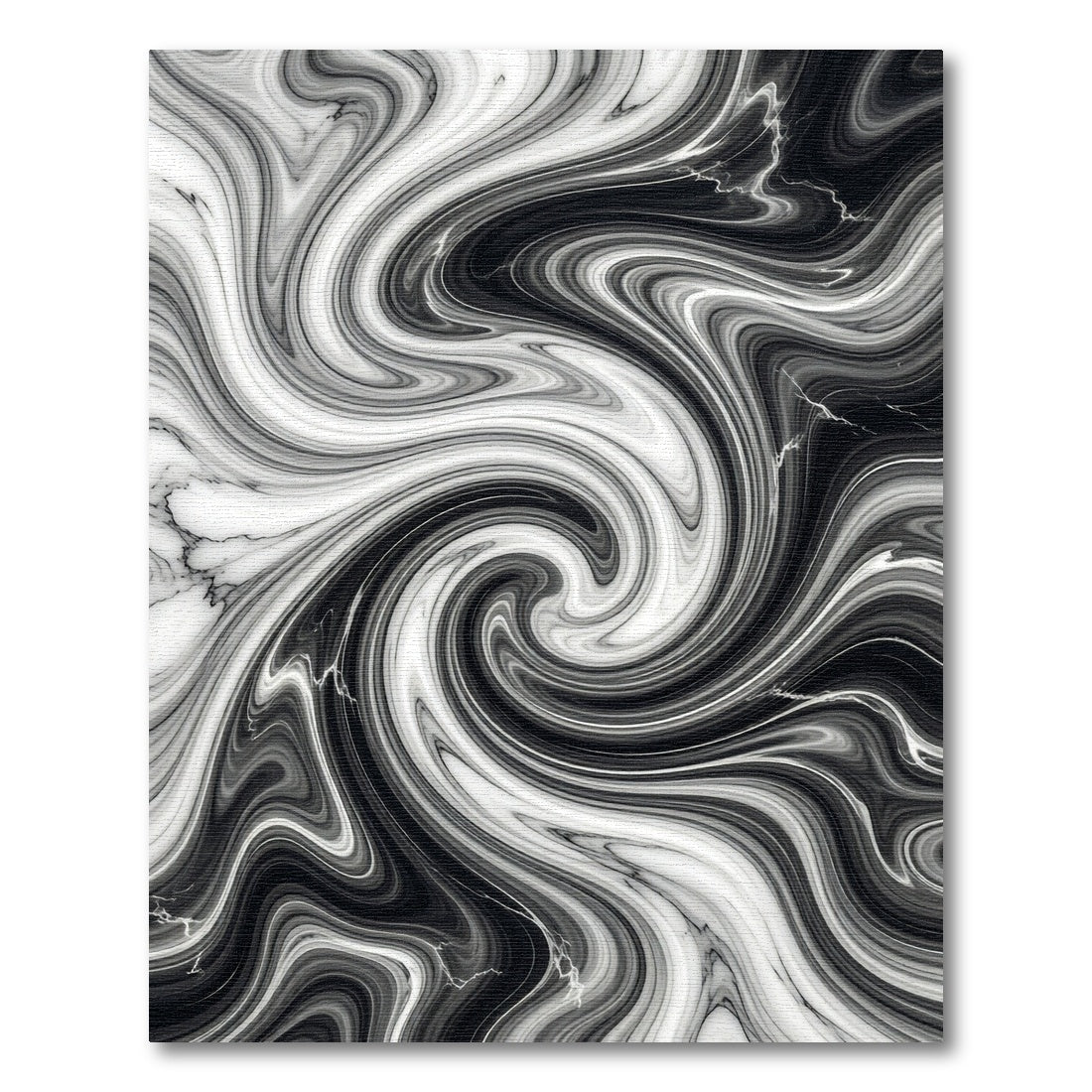 Modern Monochrome Abstract Marble Swirl Rug